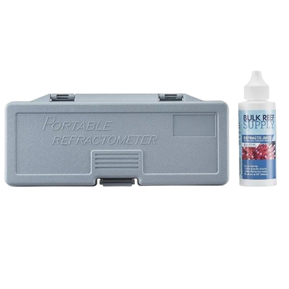 Bulk Reef Supply: Refractometer for Reading Salinity with Calibration Fluid