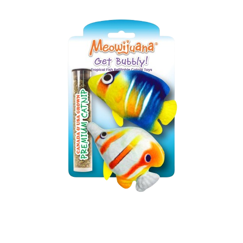 Meowi: Bubbly Tropical Fish Cat Toy - 2 Pack