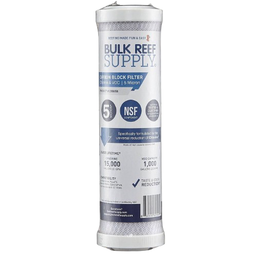 Bulk Reef Supply: Chlorine & VOC Carbon Block Filter - 5 Micron